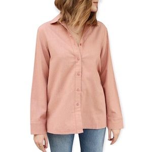 ALI GOLDEN Raw Silk Button Down Shirt